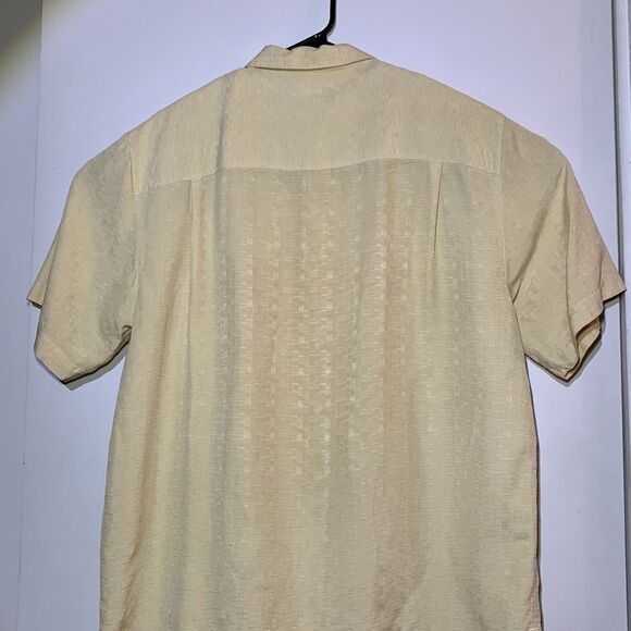 Brandini 100% Silk Mens Short Sleeve Shirt Preppy Formal Vacation Size Large - Picture 9 of 15